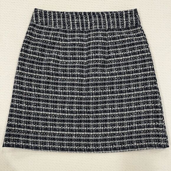 Loft Petite Women’s/Juniors Preppy Light Academia Blue Tweed Mini Skirt 0P - Picture 5 of 6